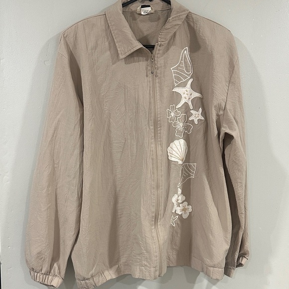 Teddi Tan Women's Sweater with Embroidered shell beach Design XL - Picture 2 of 9